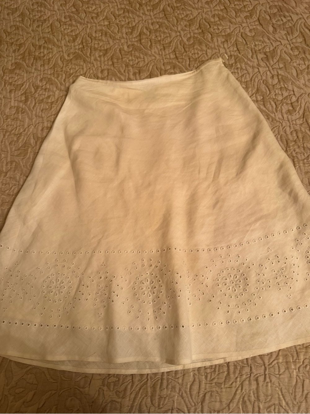 Rafaella Cream Eyelet A-Line Skirt